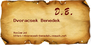 Dvoracsek Benedek névjegykártya