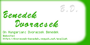 benedek dvoracsek business card